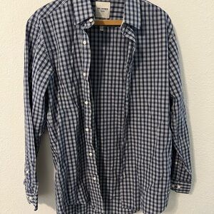 Ben Sherman Navy and White Plaid Men's Shirt